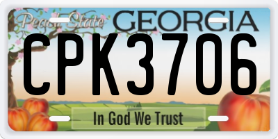 GA license plate CPK3706