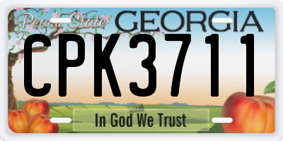 GA license plate CPK3711
