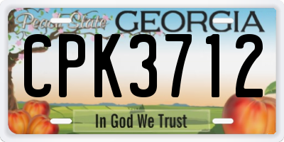 GA license plate CPK3712