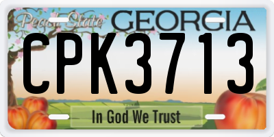 GA license plate CPK3713
