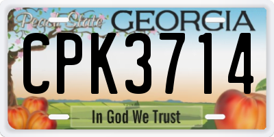 GA license plate CPK3714
