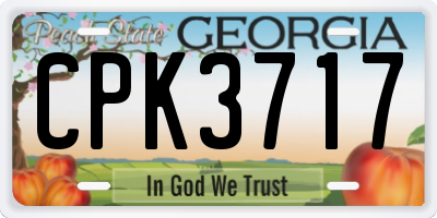 GA license plate CPK3717