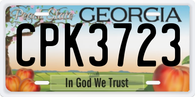 GA license plate CPK3723