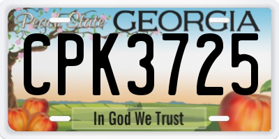 GA license plate CPK3725