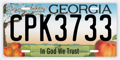 GA license plate CPK3733