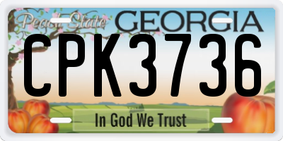 GA license plate CPK3736