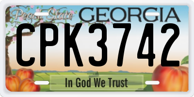 GA license plate CPK3742