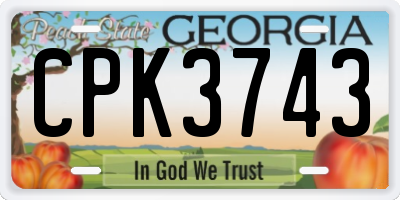 GA license plate CPK3743