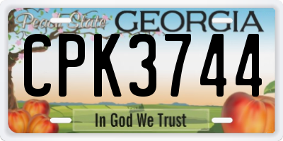 GA license plate CPK3744