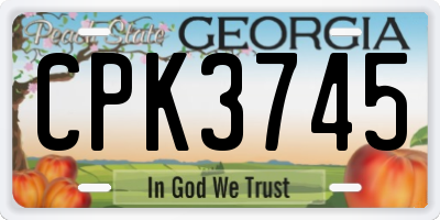 GA license plate CPK3745