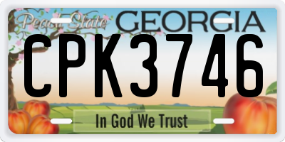 GA license plate CPK3746