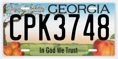 GA license plate CPK3748