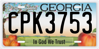 GA license plate CPK3753