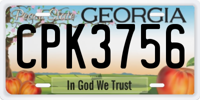 GA license plate CPK3756