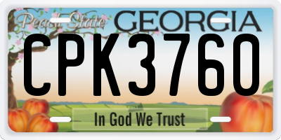 GA license plate CPK3760