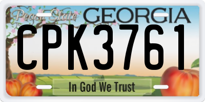 GA license plate CPK3761
