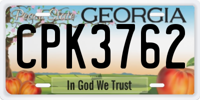 GA license plate CPK3762
