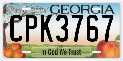 GA license plate CPK3767