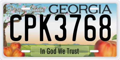 GA license plate CPK3768