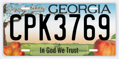 GA license plate CPK3769