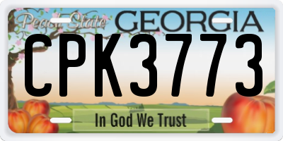 GA license plate CPK3773