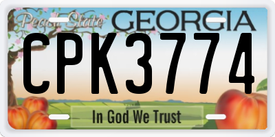 GA license plate CPK3774