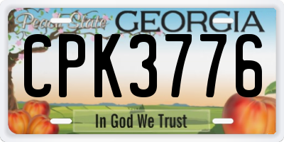 GA license plate CPK3776