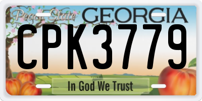 GA license plate CPK3779