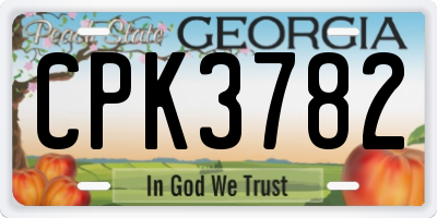 GA license plate CPK3782