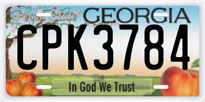 GA license plate CPK3784