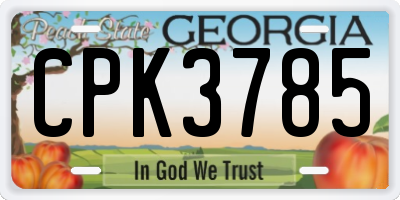 GA license plate CPK3785