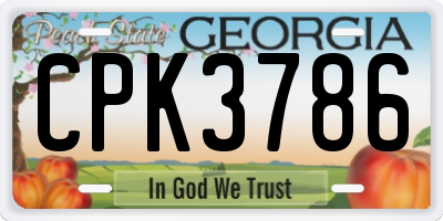 GA license plate CPK3786
