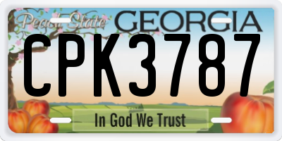 GA license plate CPK3787