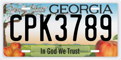 GA license plate CPK3789