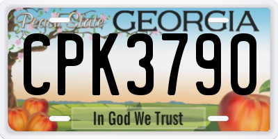 GA license plate CPK3790