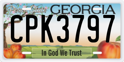 GA license plate CPK3797