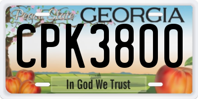 GA license plate CPK3800