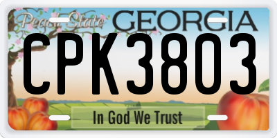 GA license plate CPK3803