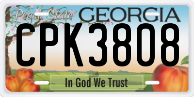 GA license plate CPK3808