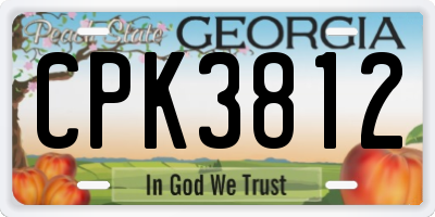 GA license plate CPK3812