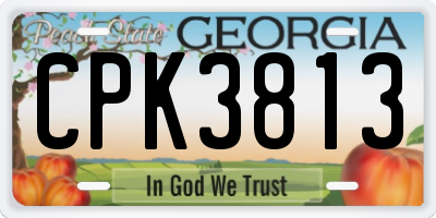 GA license plate CPK3813