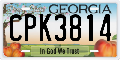 GA license plate CPK3814