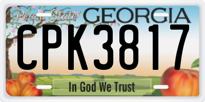 GA license plate CPK3817