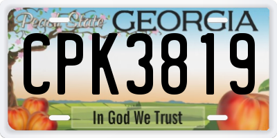 GA license plate CPK3819