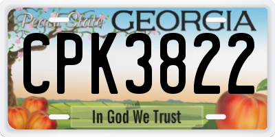 GA license plate CPK3822