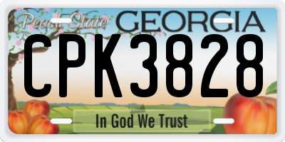GA license plate CPK3828