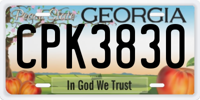 GA license plate CPK3830