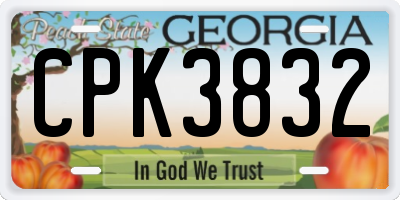 GA license plate CPK3832