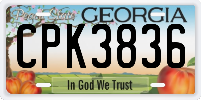 GA license plate CPK3836