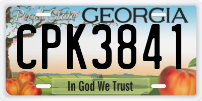 GA license plate CPK3841